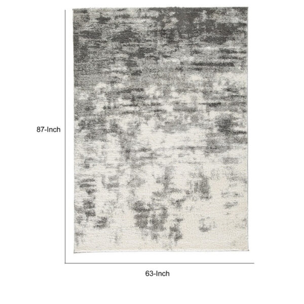 Pax 5 x 7 Modern Area Rug, Smoky Paint Design, Fabric, Medium, Cream, Gray