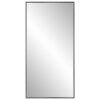 40 Inch Wood Wall Mirror, Rectangular Thin Frame, Black