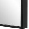 40 Inch Wood Wall Mirror, Rectangular Thin Frame, Black