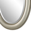 29 Inch Wood Wall Mirror, Beaded Oval Shape, Metallic Silver