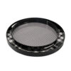 2 Piece Round Decorative Tray, Plastic Frame, Black and White Plaid Print