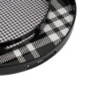 2 Piece Round Decorative Tray, Plastic Frame, Black and White Plaid Print