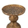 Mia 24 Inch Pillar Candle Holder, Antique Brass Metal, Turned Pedestal