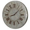 20 Inch Classic Round Wall Clock, Metal, Roman Numerals, Vintage Gray