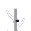 34 Inch Wall Mounted Coat and Hat Rack with 8 Hooks, Silver Metal Frame