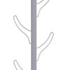 34 Inch Wall Mounted Coat and Hat Rack with 8 Hooks, Silver Metal Frame