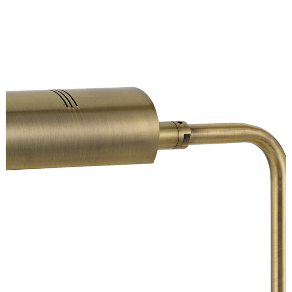 Dyna 18 Inch Integrated LED Desk Lamp, Wireless USB Port, Antique Brass