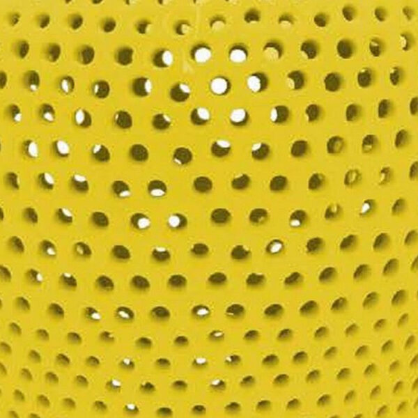 Deni 25 Inch Ginger Jar, Carved Cutout Lattice, Removable Lid, Yellow