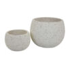 Line 10 Inch Planter Set of 2, Round Shaped Resin Body, Textured White