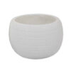 Line 10 Inch Planter Set of 2, Round Resin Body, Carved White Finish
