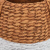 Reno 12 Inch Planter, Rope Woven Design, White and Brown Finished Resin