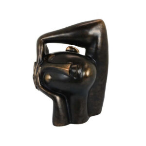 16 Inch Accent Table Decor, Bronze Resin, Artistic Gesturing Human Design