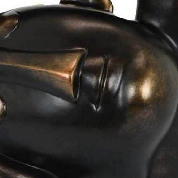16 Inch Accent Table Decor, Bronze Resin, Artistic Gesturing Human Design