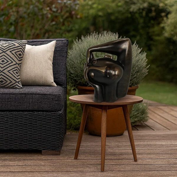 16 Inch Accent Table Decor, Bronze Resin, Artistic Gesturing Human Design