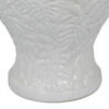 Deni 18 Inch Temple Jar, Embossed Design, Removable Lid, White Finish