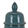 Caty 20 Inch Temple Jar, Finial Dome Lids, Classic, Ceramic, Green Finish