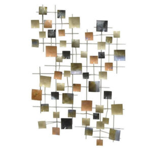 Dobi 35 Inch Wall Decor, Multiple Square Accents, Multicolored Design