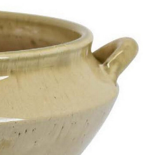 Elf 14 Inch Vase, Antique Bowl Shape, 2 Handles, Brown, Transitional Style