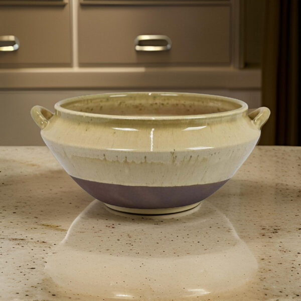 Elf 14 Inch Vase, Antique Bowl Shape, 2 Handles, Brown, Transitional Style