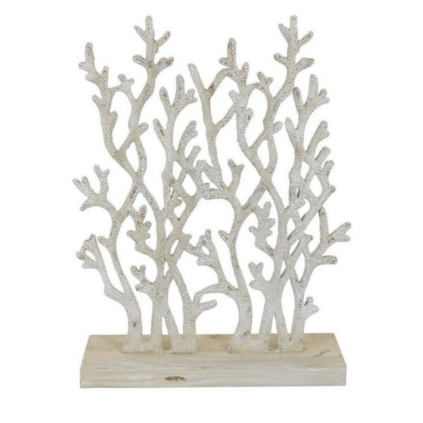 Spark 20 Inch Coral Table Top Decor, Coastal Design, Resin, Antique White
