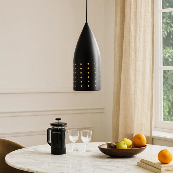 4 Inch Modern Pendant Light, Round Metal Shade, Oil Rubbed Black Bronze