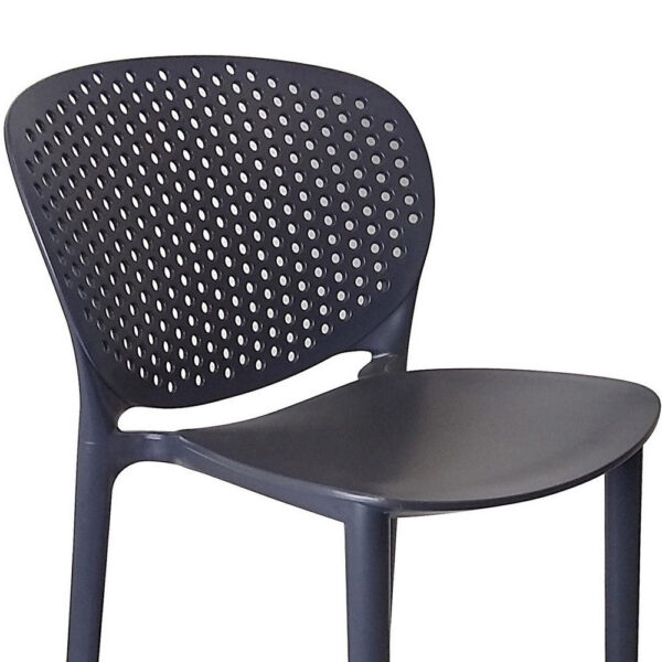 Celin 30 Inch Barstool Chair, Set of 4, Stackable, Mesh, Curved Seat, Gray