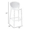 Celin 30 Inch Barstool Chair, Set of 4, Stackable, Mesh, Curved Seat, Gray