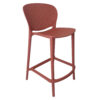 Celin 30 Inch Barstool Chair, Set of 4, Stackable, Mesh, Curved Seat, Orange