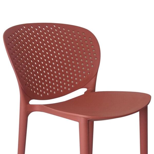 Celin 30 Inch Barstool Chair, Set of 4, Stackable, Mesh, Curved Seat, Orange