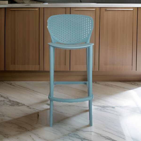 Celin 26 Inch Counter Stool Chair, Set of 4, Stackable, Mesh Back, Green