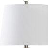 22 Inch Table Lamp, Cream Round Cascading Ceramic Design Urn, Brushed Metal