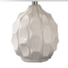 22 Inch Table Lamp, Cream Round Cascading Ceramic Design Urn, Brushed Metal