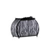 Wigi 12 Inch Accent Lamp, Purse, Zebra Animal Print, Black White Faux Fur