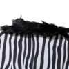 Wigi 12 Inch Accent Lamp, Purse, Zebra Animal Print, Black White Faux Fur