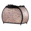 Wigi 12 Inch Accent Lamp, Purse, Cheetah Animal Print, Brown Black Faux Fur