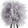 Rio 21 Inch Accent Table Lamp, Gray Feather Shade, Black Metal Tripod Base