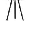 Rio 21 Inch Accent Table Lamp, Gray Feather Shade, Black Metal Tripod Base