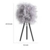 Rio 21 Inch Accent Table Lamp, Gray Feather Shade, Black Metal Tripod Base