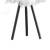 Rio 21 Inch Accent Table Lamp, White Feather Shade, Black Metal Tripod Base
