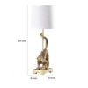 Ree 24 Inch Accent Table Lamp, Monkey Resin Sculpture, Drum Shade, Gold