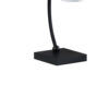 Jiya 29 Inch Arc Table Lamp, Hanging Design, 2 White Drum Shades, Black