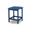 Suen 19 Inch End Table, Outdoor Blue Polyethylene Slatted Top, Steel Frame