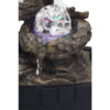 Eci 10 Inch Wolf Tabletop Water Fountain, LED Lights, Painted Gray Finish