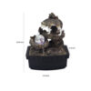 Eci 10 Inch Wolf Tabletop Water Fountain, LED Lights, Painted Gray Finish