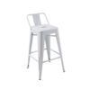 Giri 30 Inch Barstool Chair, Set of 4, Footrest and Tapered Legs, White Metal Finish