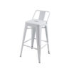 Giri 30 Inch Barstool Chair, Set of 4, Footrest and Tapered Legs, White Metal Finish