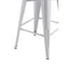 Giri 30 Inch Barstool Chair, Set of 4, Footrest and Tapered Legs, White Metal Finish