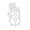 Giri 30 Inch Barstool Chair, Set of 4, Footrest and Tapered Legs, White Metal Finish