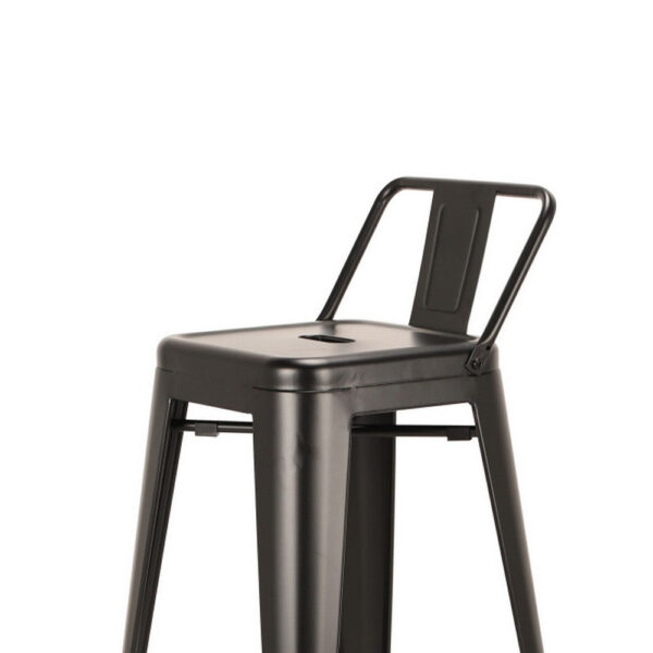 Giri 26 Inch Counter Stool Chair, Set of 4, Footrest and Tapered Legs, White Metal