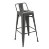 Giri 26 Inch Counter Stool Chair, Set of 4, Footrest and Tapered Legs, Light Gray